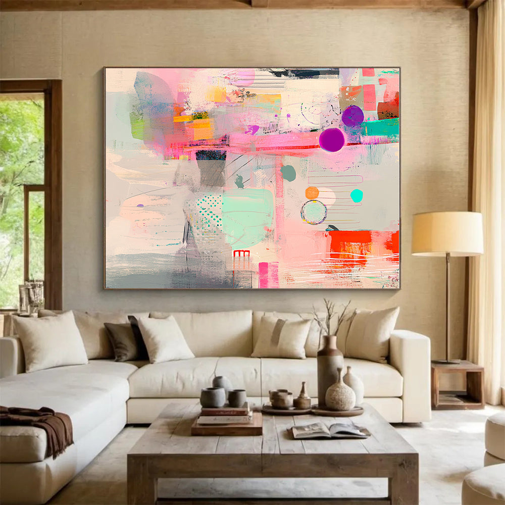 Vibrant Abstract Mix Painting with Eclectic Energy WINK138