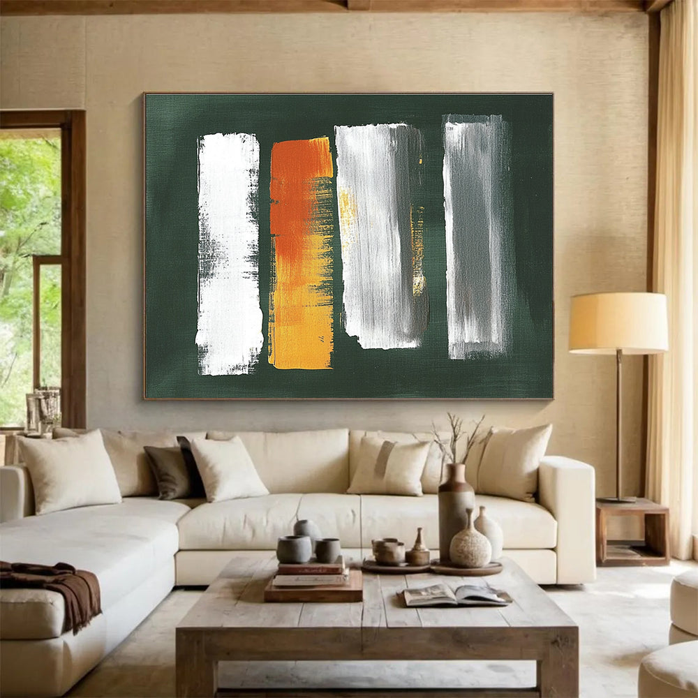 Brushstroke Abstract on Green Background ABS087