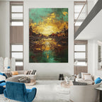 Golden Sunset Abstract Painting for Luxury - Styled Residences GAB1063