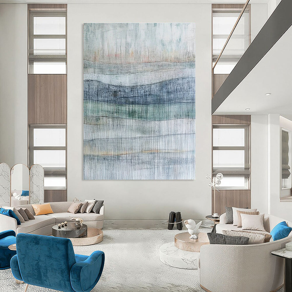 Layered Line Abstract Painting for Minimalist Office Waiting Areas GAB1171