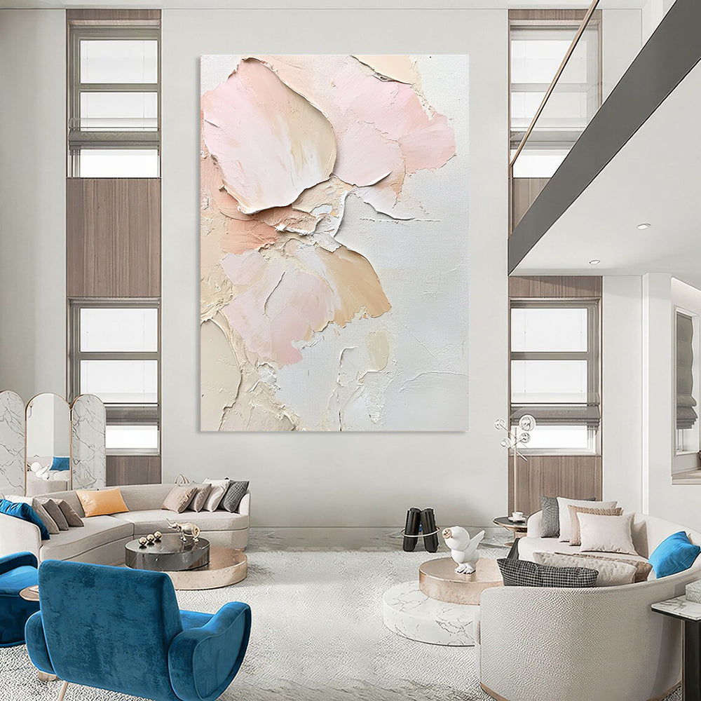 Textured Pink Flower Abstract - Tactile Botanical Abstract Art GAB0513