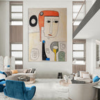 Abstract Portrait Abstract Painting for Bohemian - Style Living Rooms HENG004