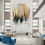 Gold and Gray Abstract - Spiritual Abstract Painting GAB0579