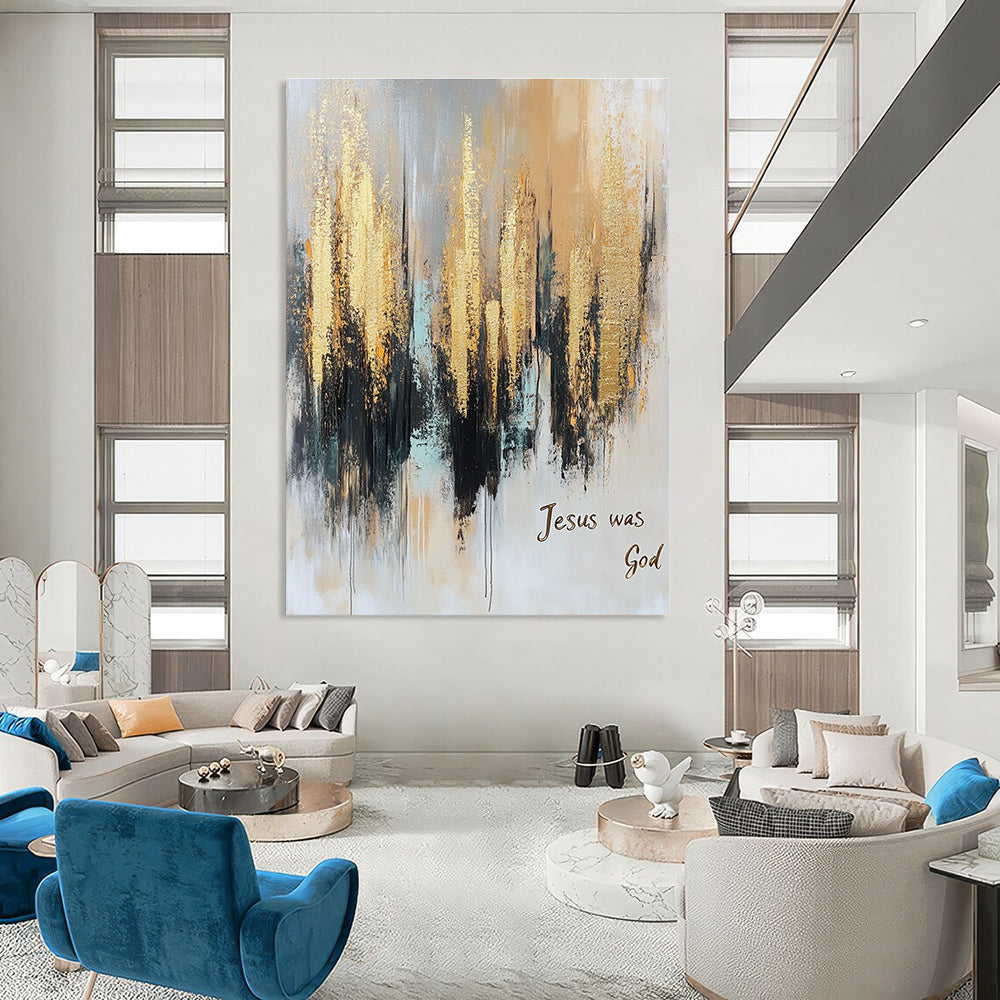 Gold and Gray Abstract - Spiritual Abstract Painting GAB0579