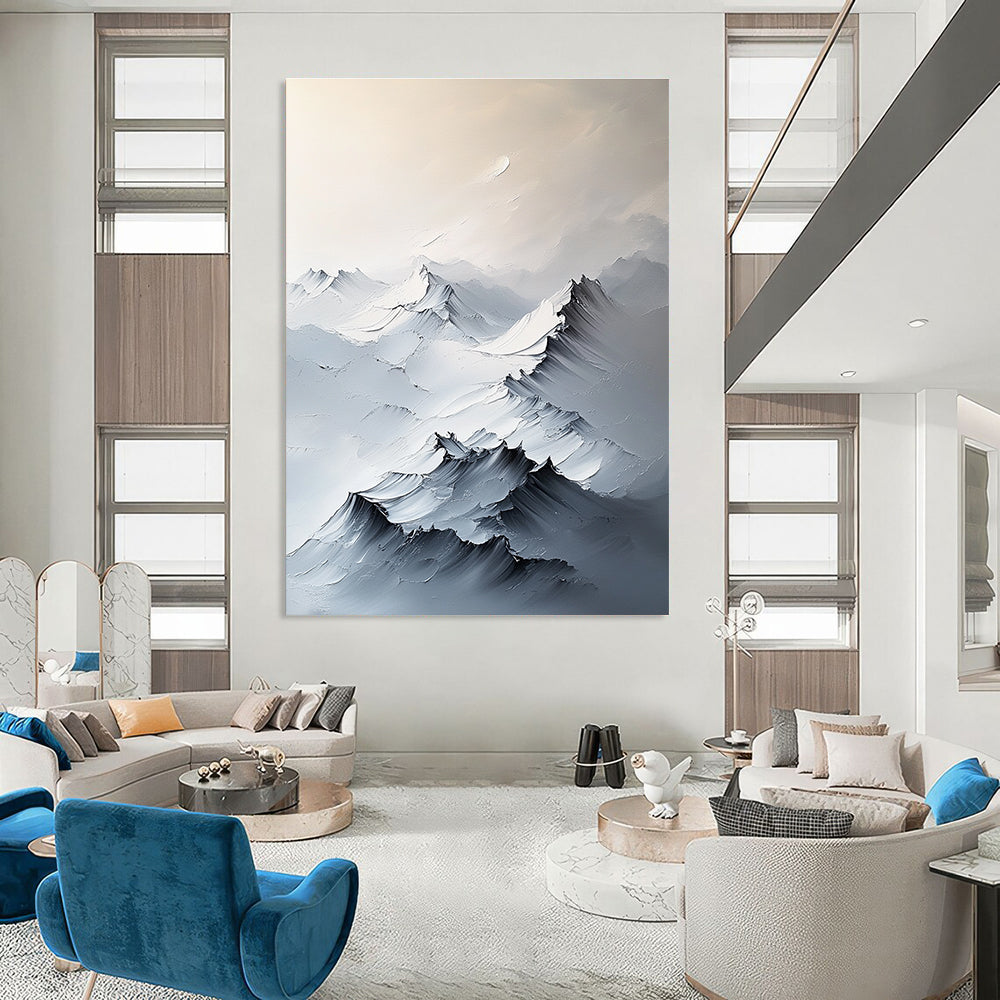 Textured Mountain Peaks Impasto Landscape Abstract Painting for Nature - Lovers’ Spaces GAB1541
