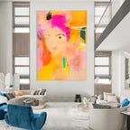 Colorful Abstract Portrait Playful Figurative Art GAB0379