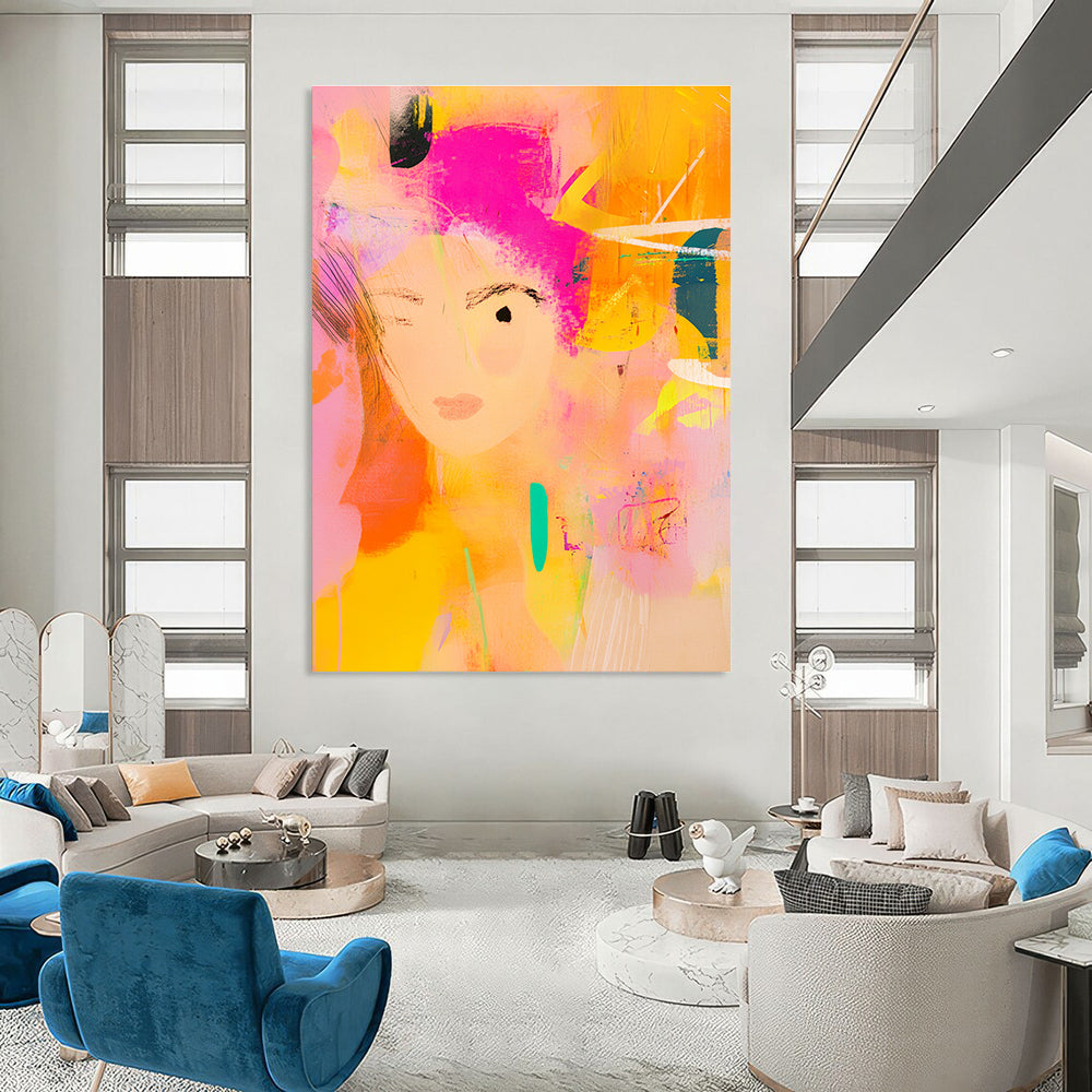 Colorful Abstract Portrait Playful Figurative Art GAB0379