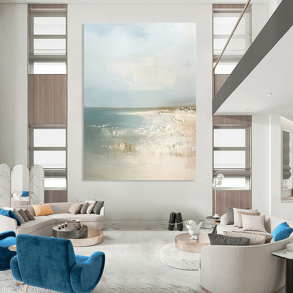 Calm Coastal View - Serene Seaside Abstract Painting GAB0571