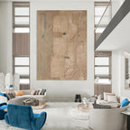 Beige Collage - Style Abstract Painting for Eclectic Interiors HENG336