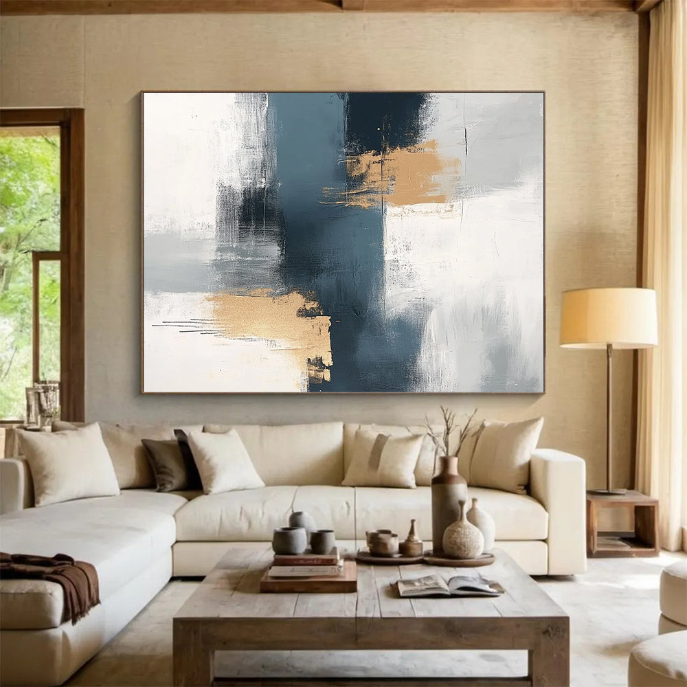 Gray Gold Abstract Painting with Subtle Luxury WINK722