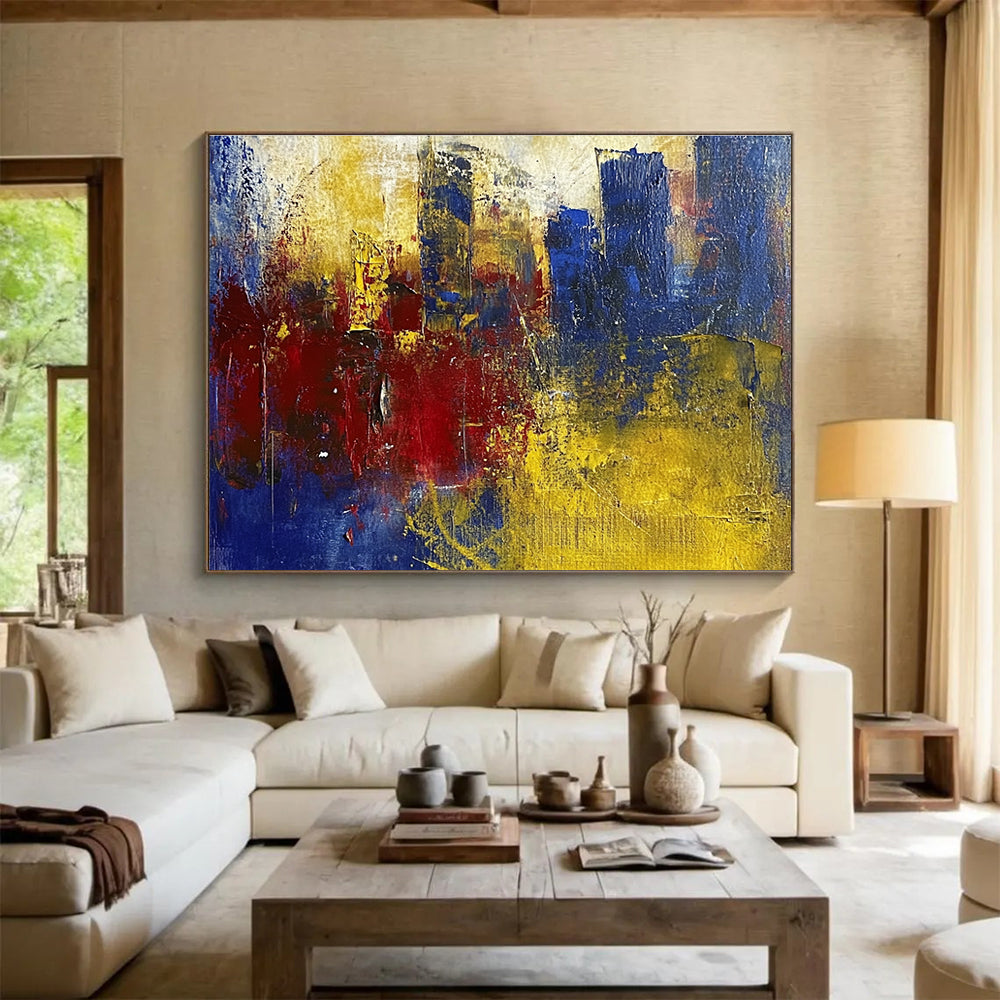 Abstract City Fragment Painting with Textured, Urban Layers ABS515