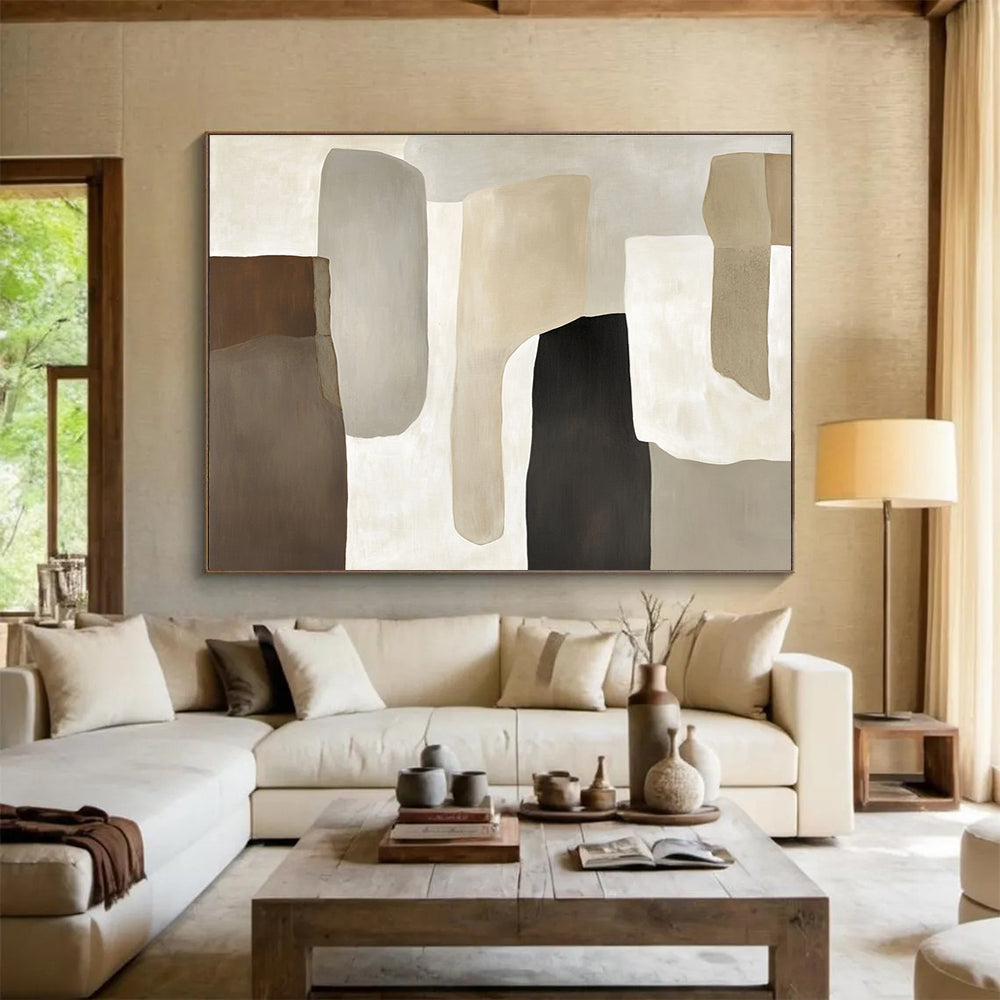 Neutral Tones Abstract Painting with Timeless Elegance ABS439