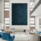 Dark Blue Gradient Abstract Painting for Serene Bedroom Retreats HENG495