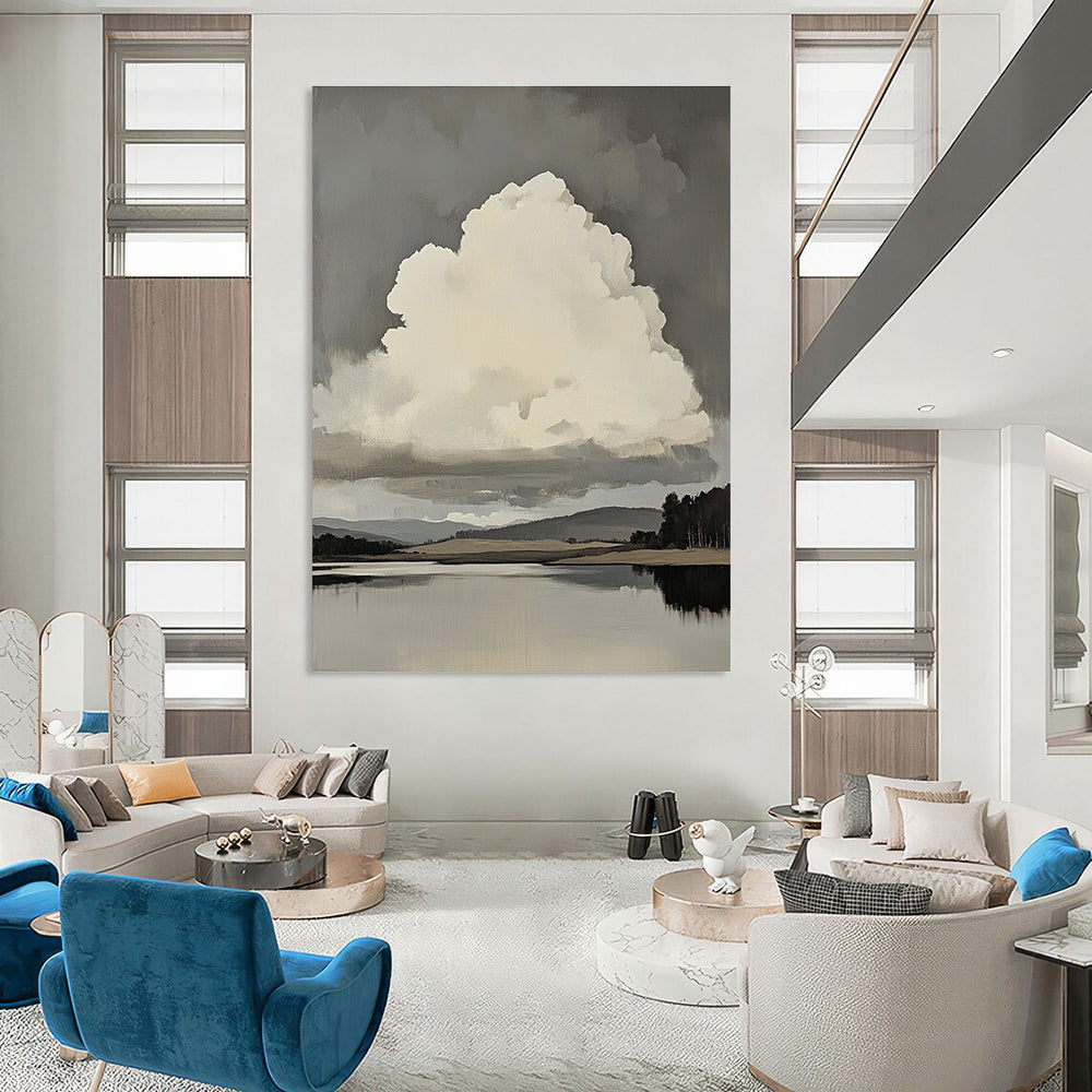 Dramatic Cloud Landscape Abstract Painting for Nature - Inspired Corporate Offices GAB1276