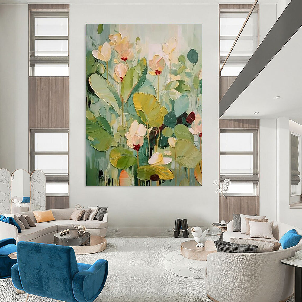 Textured Floral Bouquet Painting for Botanical - Inspired Spaces HENG319