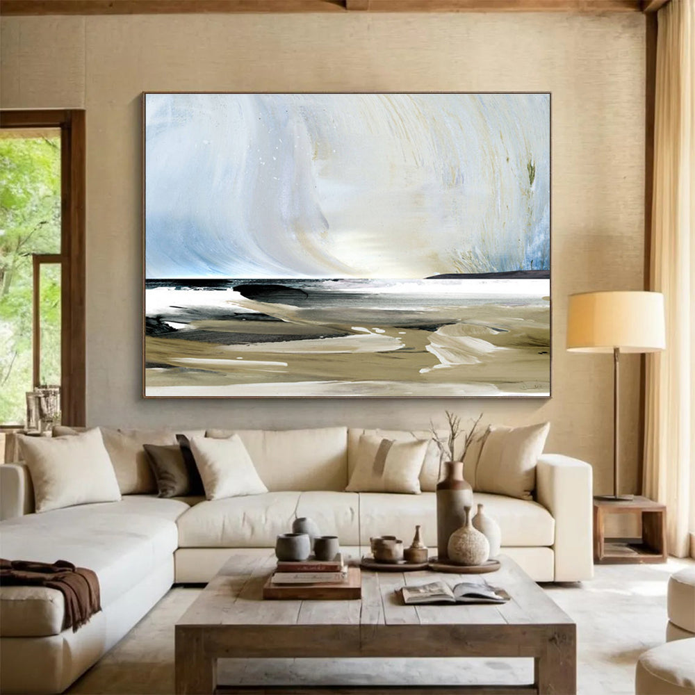 Coastal Abstract Painting for Beachfront Retreats YHT116