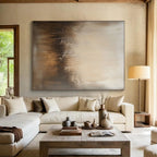 Textured Beige and Brown Gradient Abstract Painting with Tactile Warmth WINK036