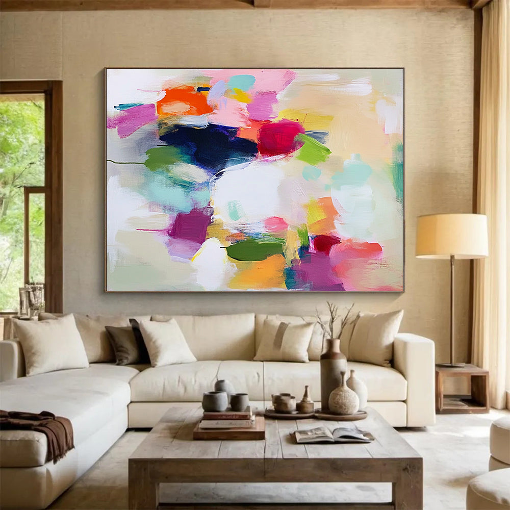 Pastel Colorful Abstract Painting with Whimsical Charm WINK685