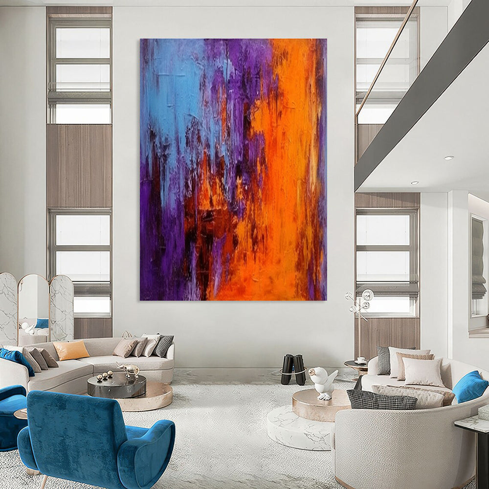 Vivid Color Drip Abstract Painting for Creative Studio Lounges HENG075