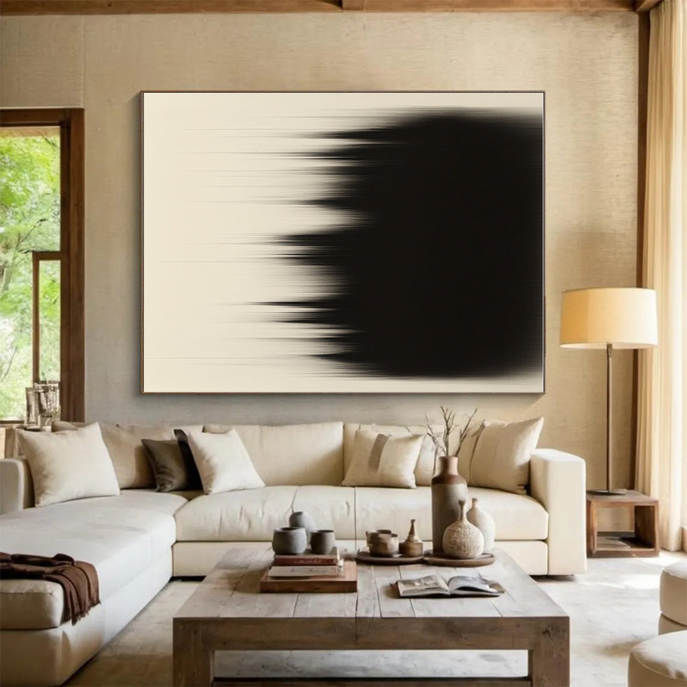Fading Black Form Abstract Painting with Subtle Transience WINK182