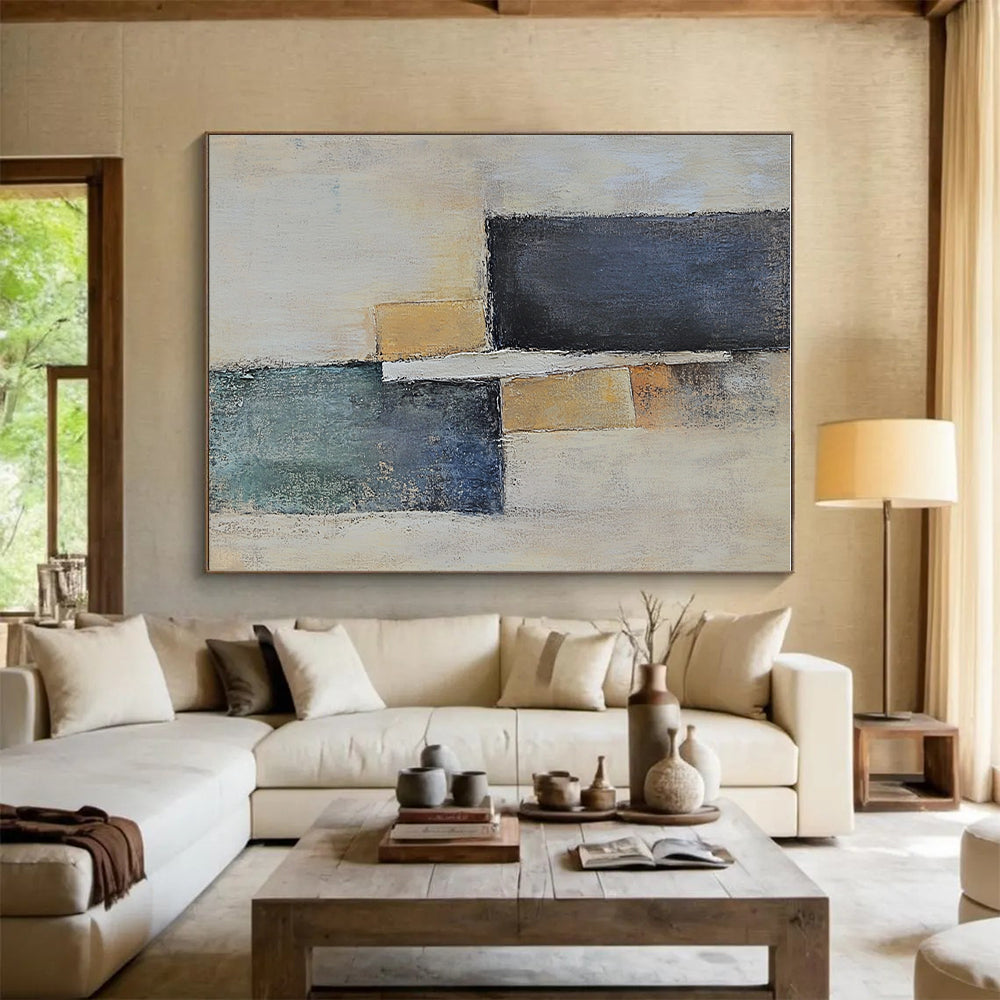 Neutral Toned Shapes Abstract Painting with Subtle Sophistication WINK147