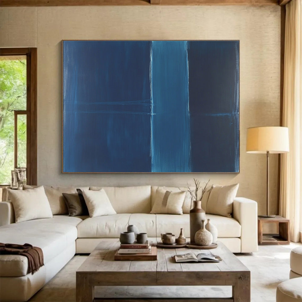 Monochromatic Blue Abstract  Deep Calm ABS106