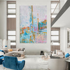 Soft Colorful Abstract Painting for Serene Yoga Studios HENG465
