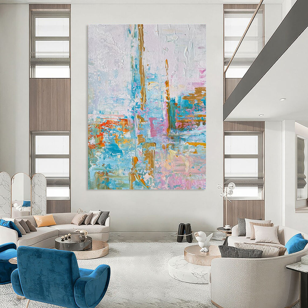 Soft Colorful Abstract Painting for Serene Yoga Studios HENG465
