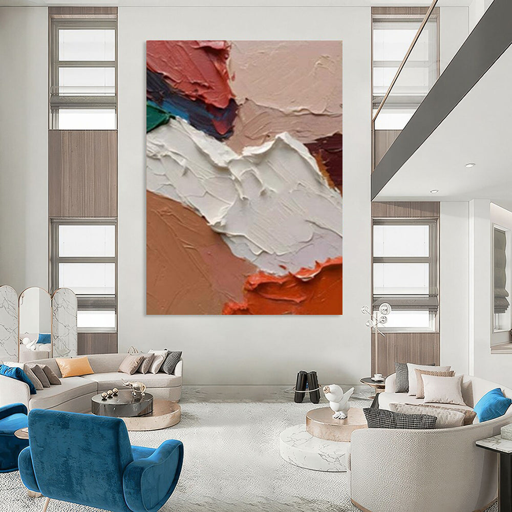 Tactile Textured Color Palette Abstract Painting for Artistic Spaces HENG263