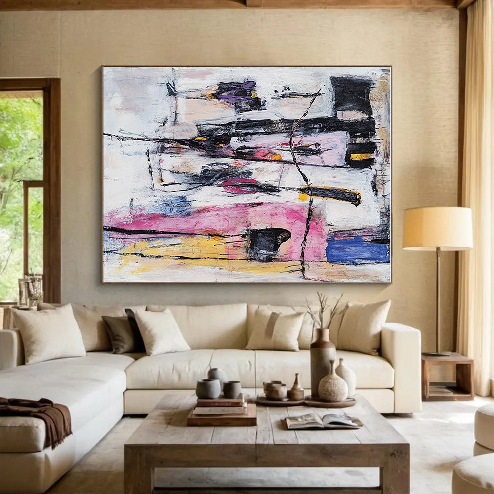 Colorful Abstract Composition Painting with Dynamic Forms WINK590
