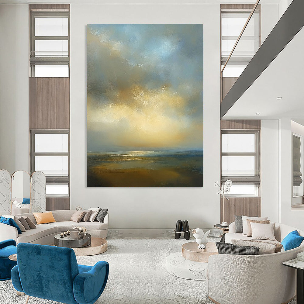 Sea and Sky Abstract Painting for Minimalist Coastal Offices GAB1303