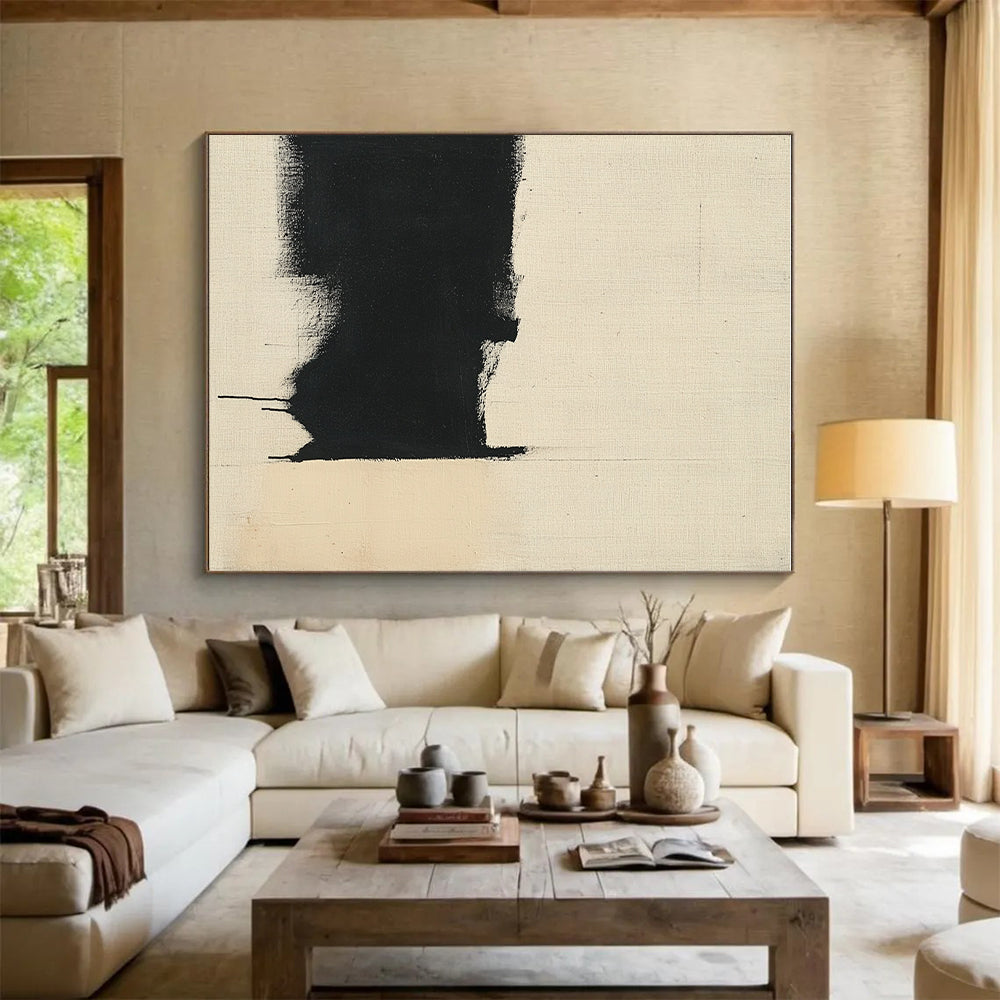 Dramatic Black Drips Abstract Painting with Edgy Drama WINK179