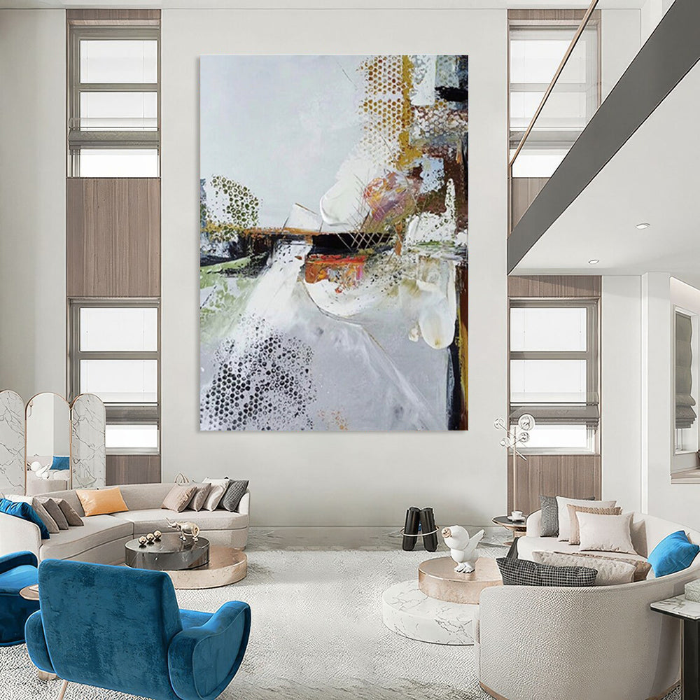 Textured Abstract Composition Abstract Painting for Contemporary Home Libraries HENG047