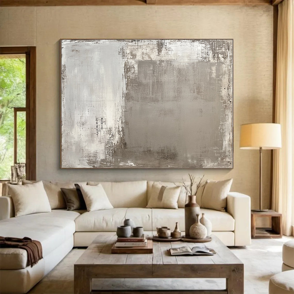 Gray Abstract Textures Abstract Painting with Industrial Charm WINK006