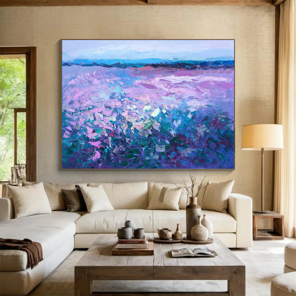 Purple Field Abstract Painting for Modern Art Galleries YHT453
