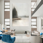 Foggy Forest Lake - Naturalistic Landscape Abstract Art GAB0525