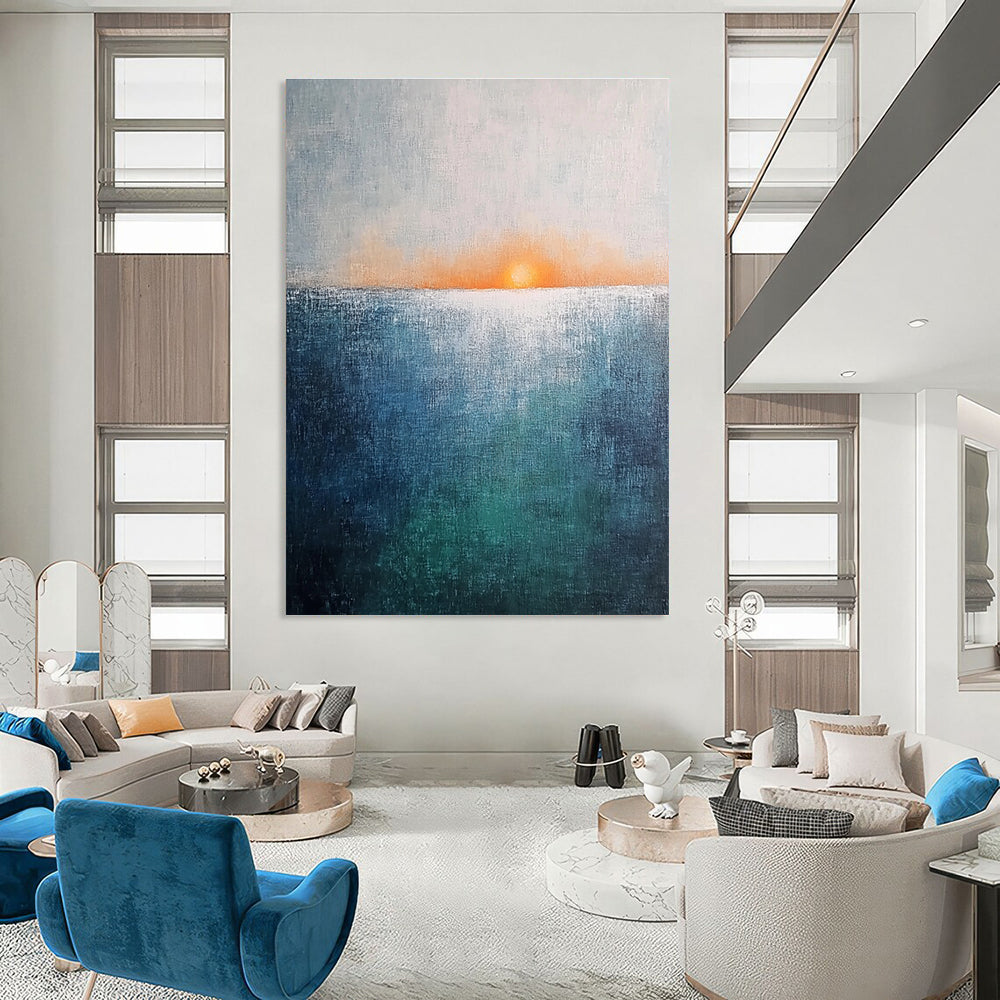 Sea Sunset Abstract - Tranquil Coastal Landscape Art GAB0530