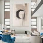 Monochrome Circular Abstract Painting for Minimalist Art Galleries GAB1212