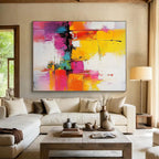 Colorful Cubist Abstract Painting with Vibrant Shapes WINK656
