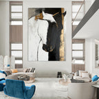 Horse in Gold Accent Abstract Painting for Luxurious Stables GAB0788