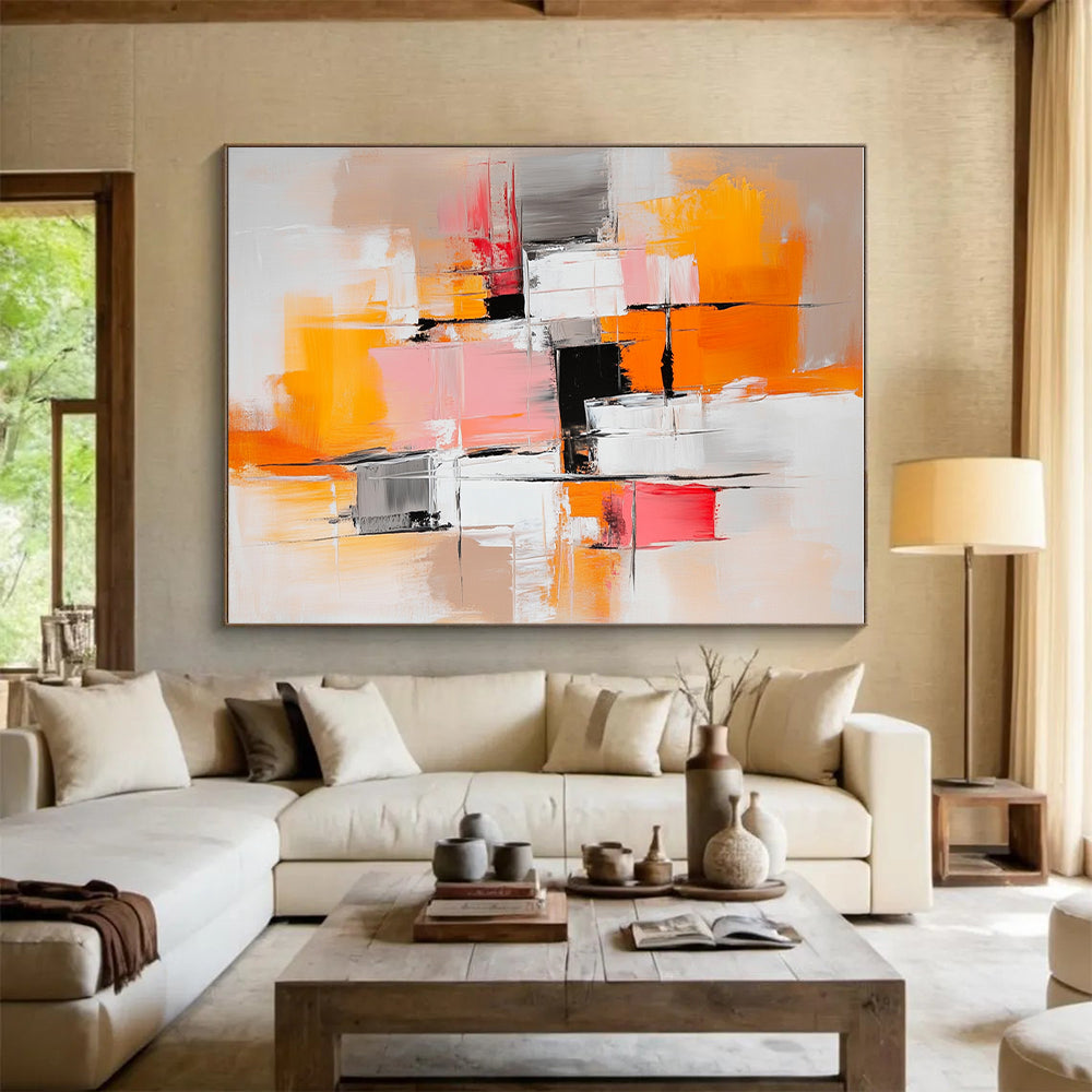 Color Block Abstract Painting with Vibrant Geometry WINK760