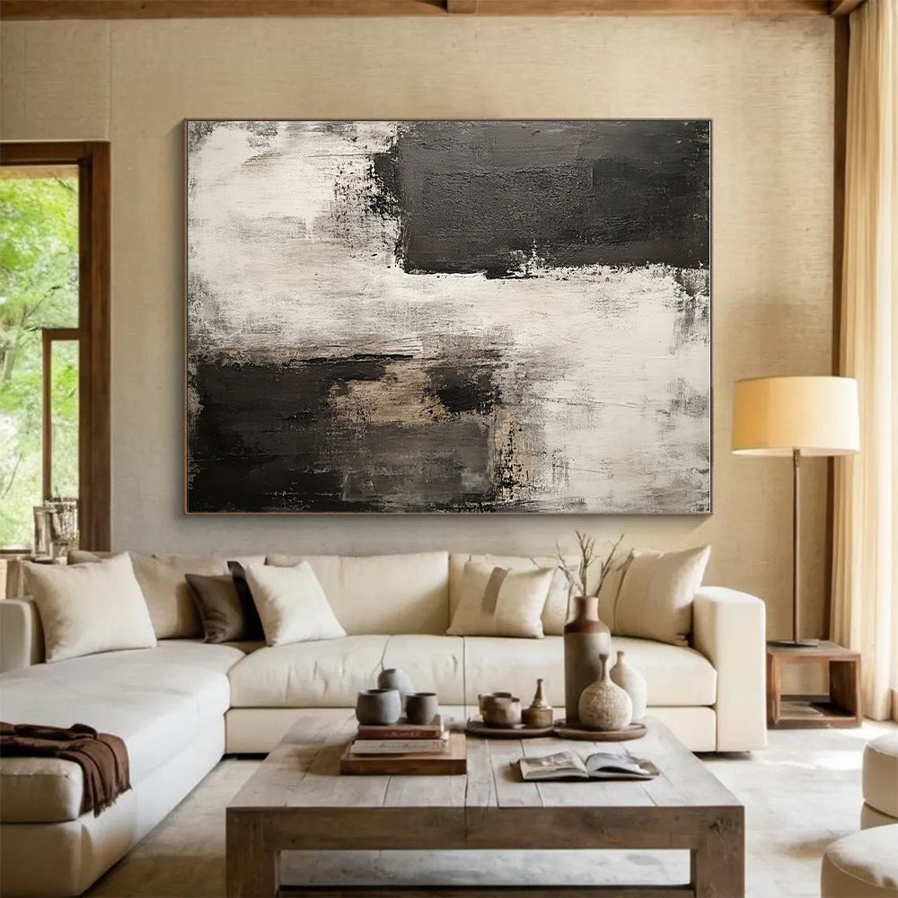 Black - White - Gray Abstract Painting with Timeless Elegance WINK426