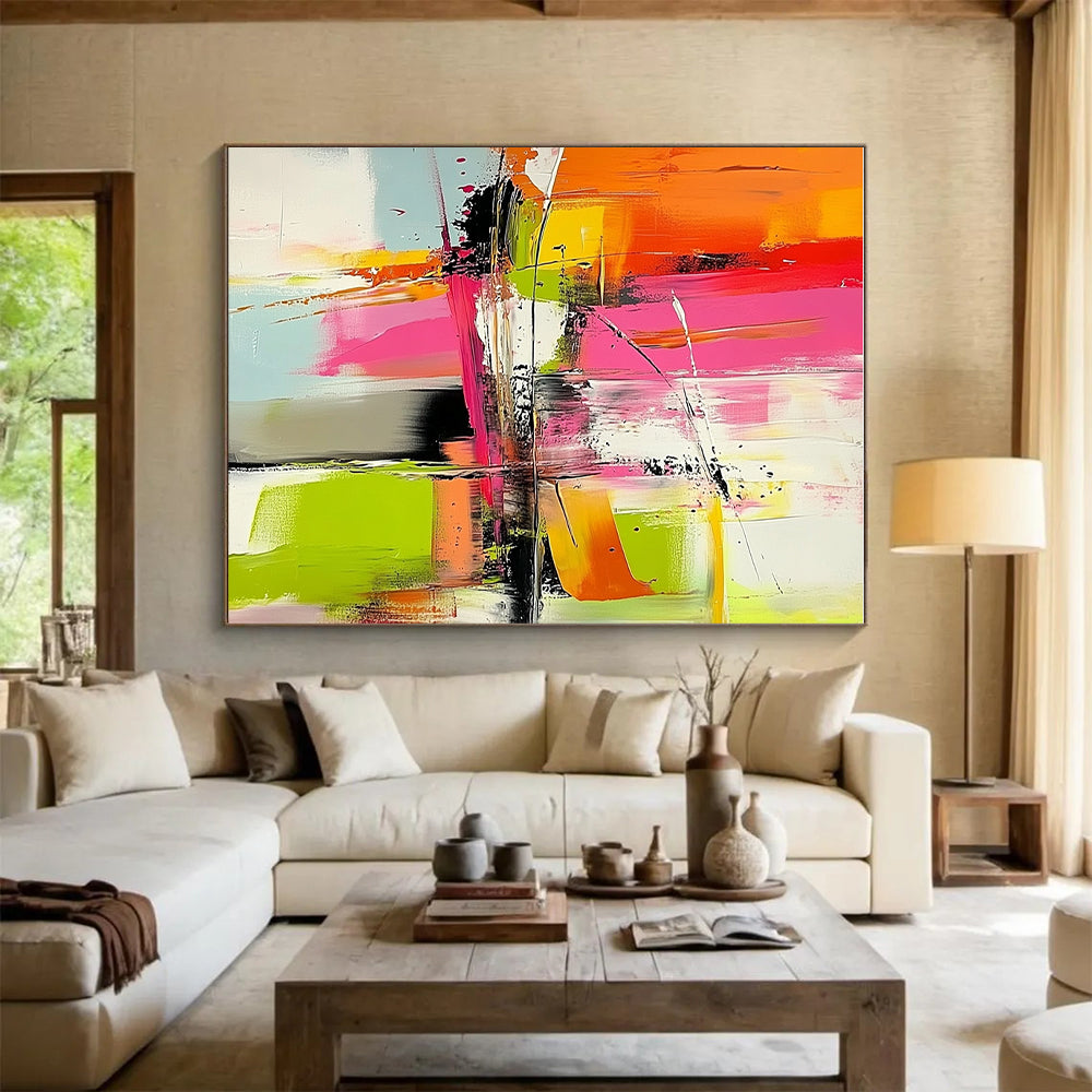Bright Colorful Abstract Painting with Lively Strokes WINK671
