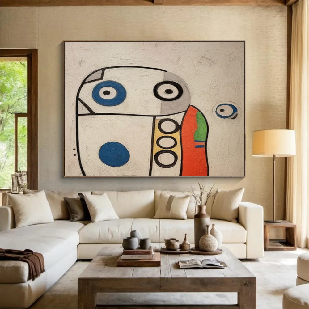 Cartoon - like Abstract Painting with Playful Shapes YHT001