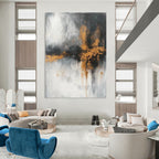 Gold - Splash Abstract Painting for Contemporary Art Galleries GAB0864
