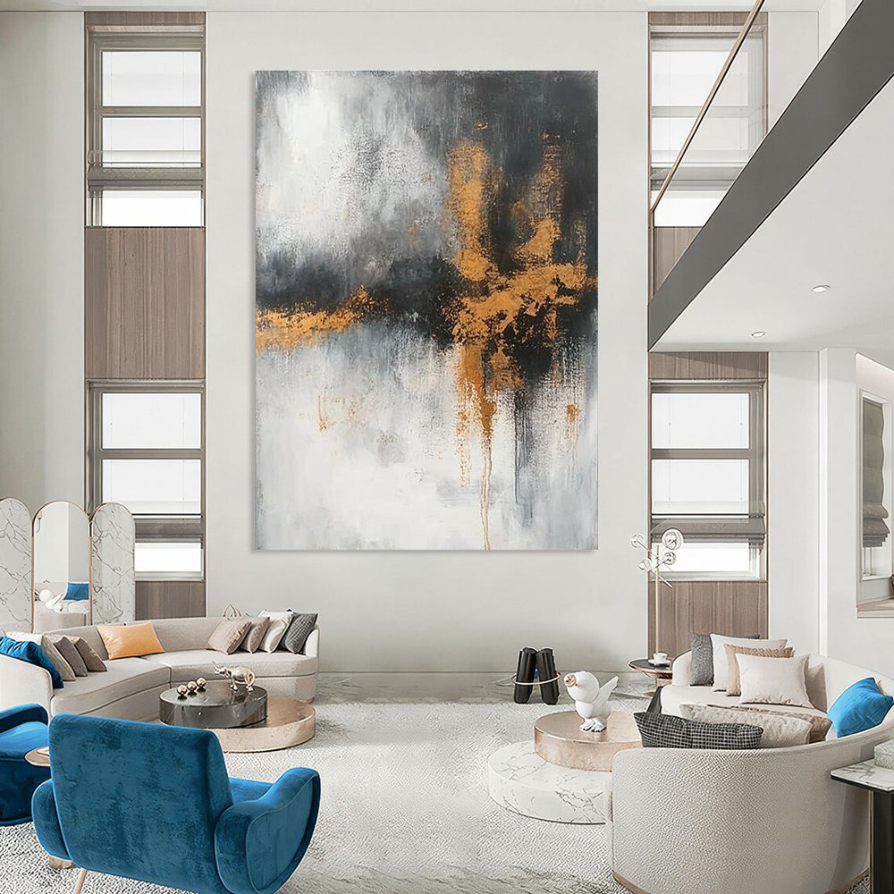 Gold - Splash Abstract Painting for Contemporary Art Galleries GAB0864
