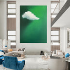 Green Sky with Cloud Painting of Whimsical Serenity GAB0141