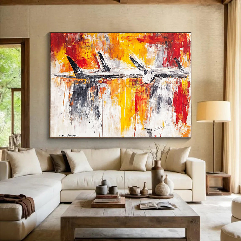 Abstract Aircraft Painting with Dynamic, Industrial Energy ABS497