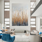 Golden Grass Abstract Painting for Modern Farmhouse Living Rooms GAB0798