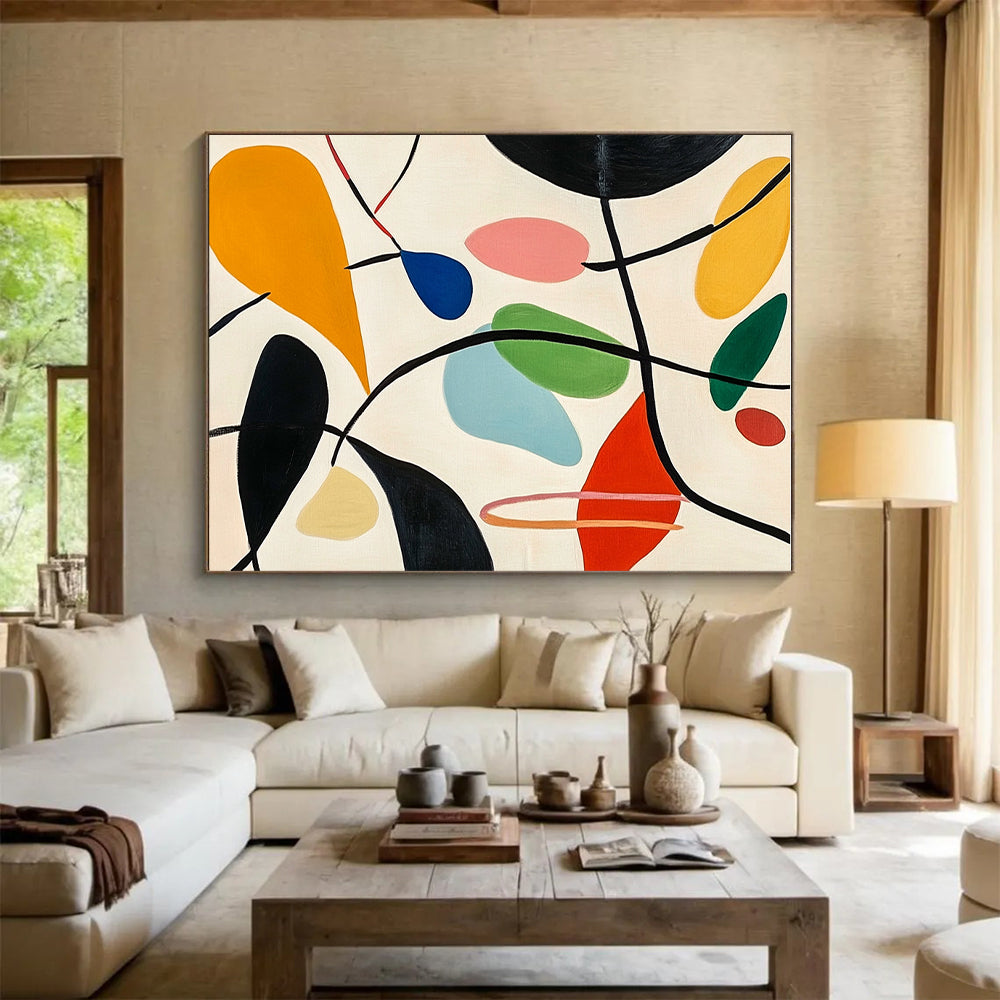 Colorful Organic Shapes Abstract Painting with Playful Vitality WINK092